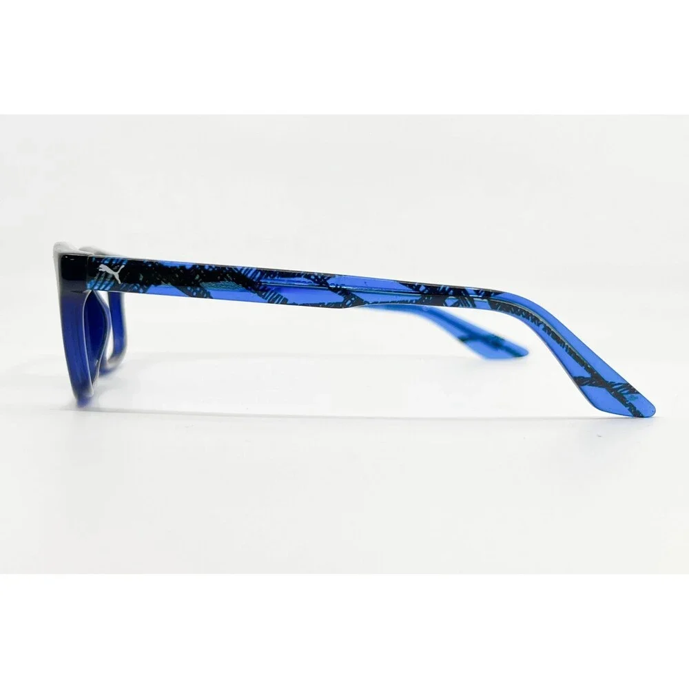 Puma Eyeglasses Kids Blue PJ0009O 001 Rectangular Patterned 49-16-130